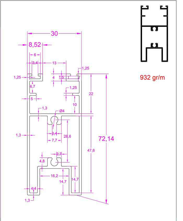 افقی 7 سانتی