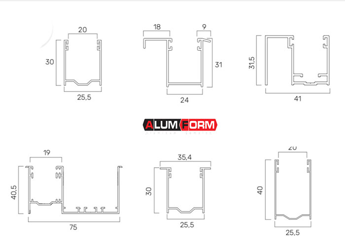 ابعاد تیغه کرکره